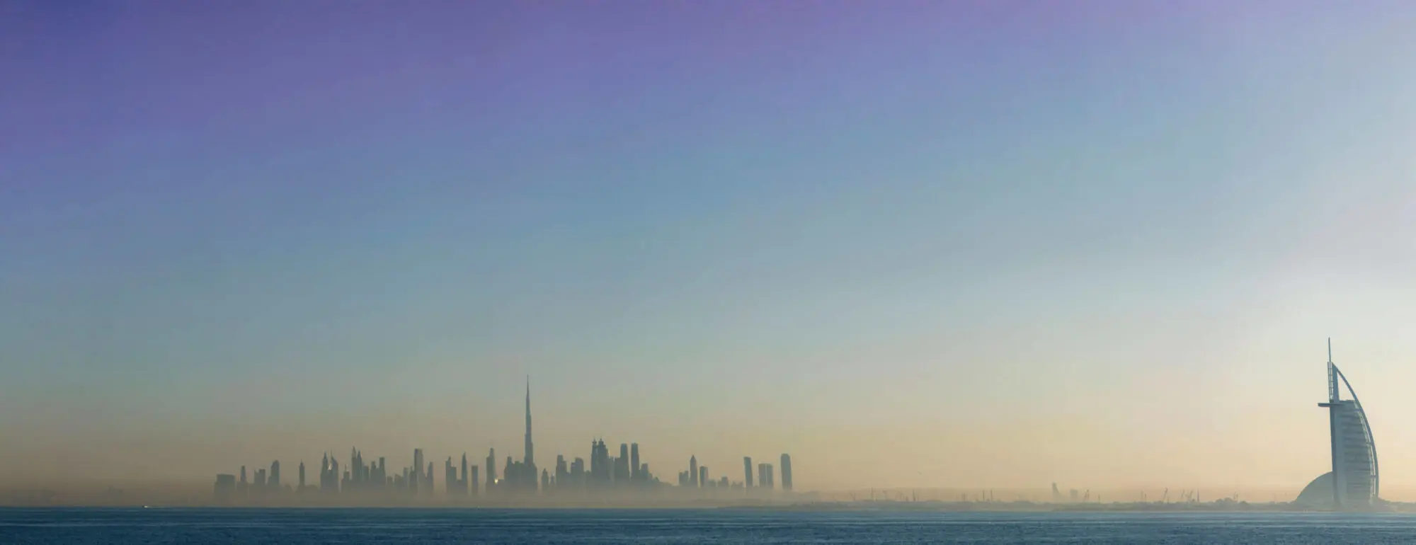 Photograph of Dubai skyline on a foggy morning