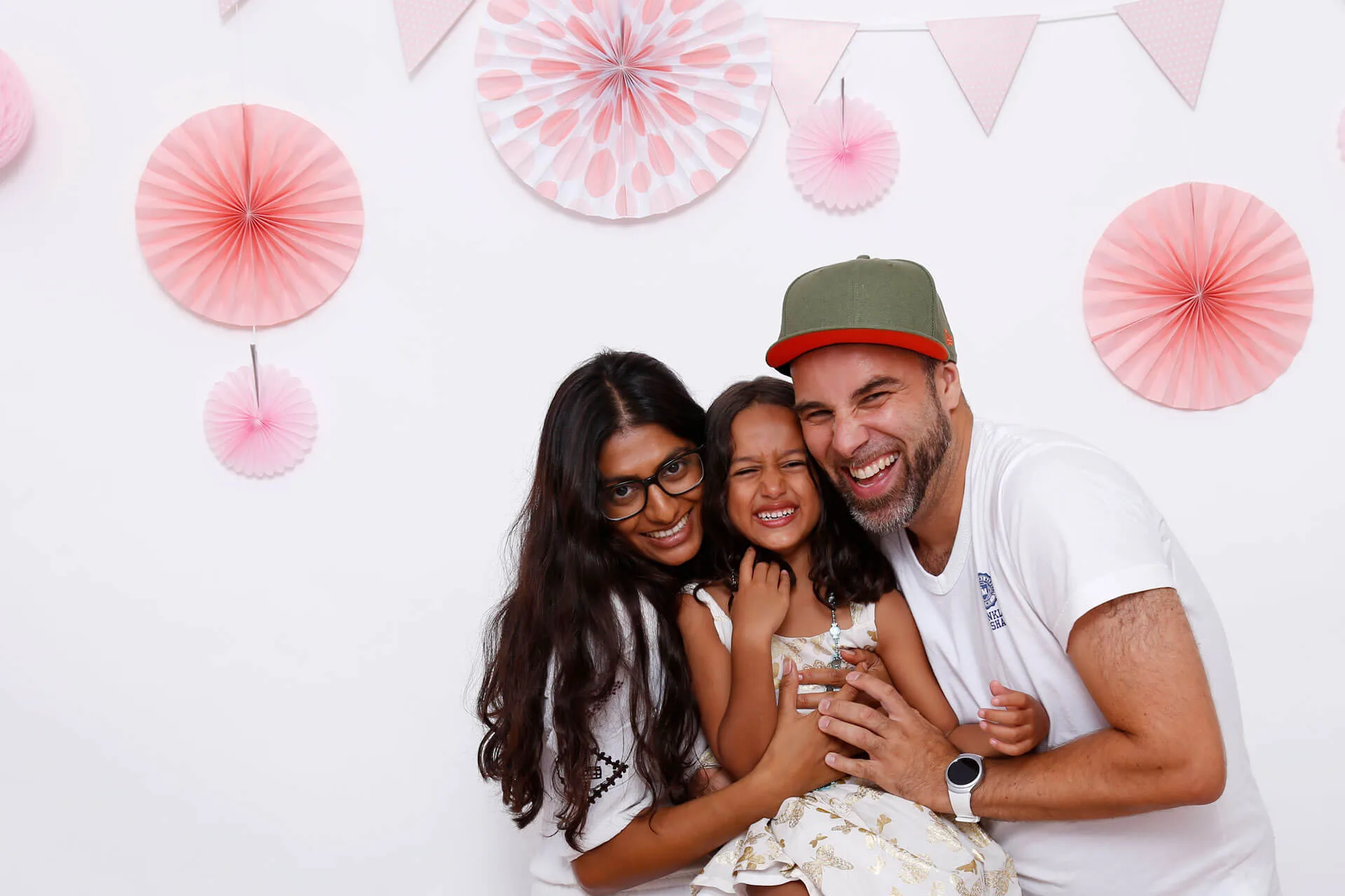 Family laughing in Studio photography shoot