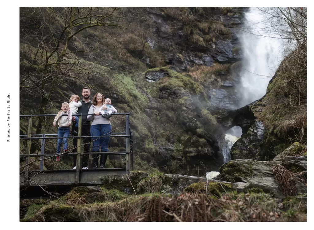 family portrait session waterfall