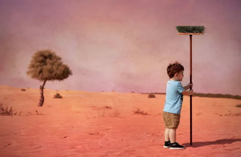 Boy with brush fine art photography image